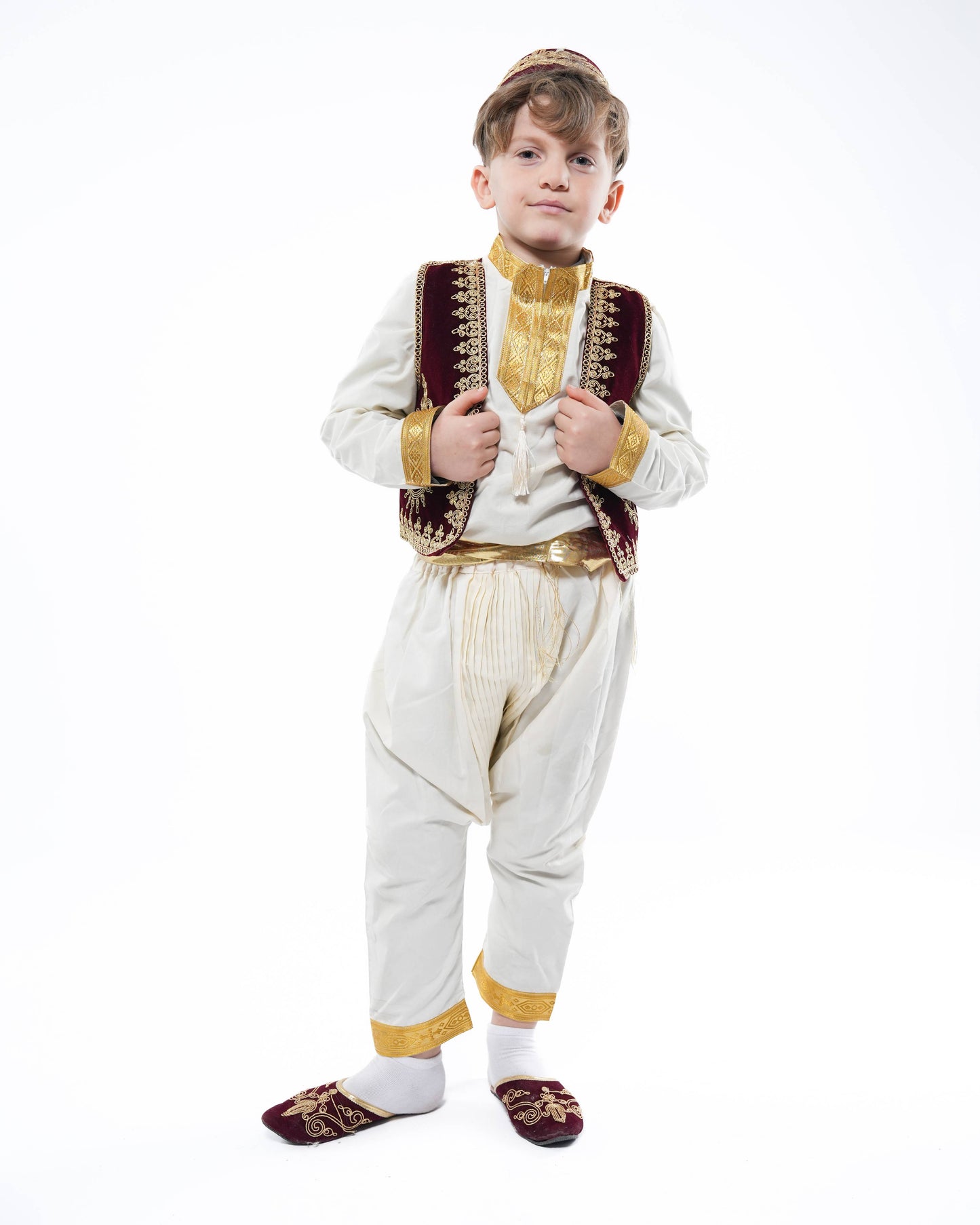 Karakou Bordeaux – Tenue Traditionnelle pour Petit Garçon