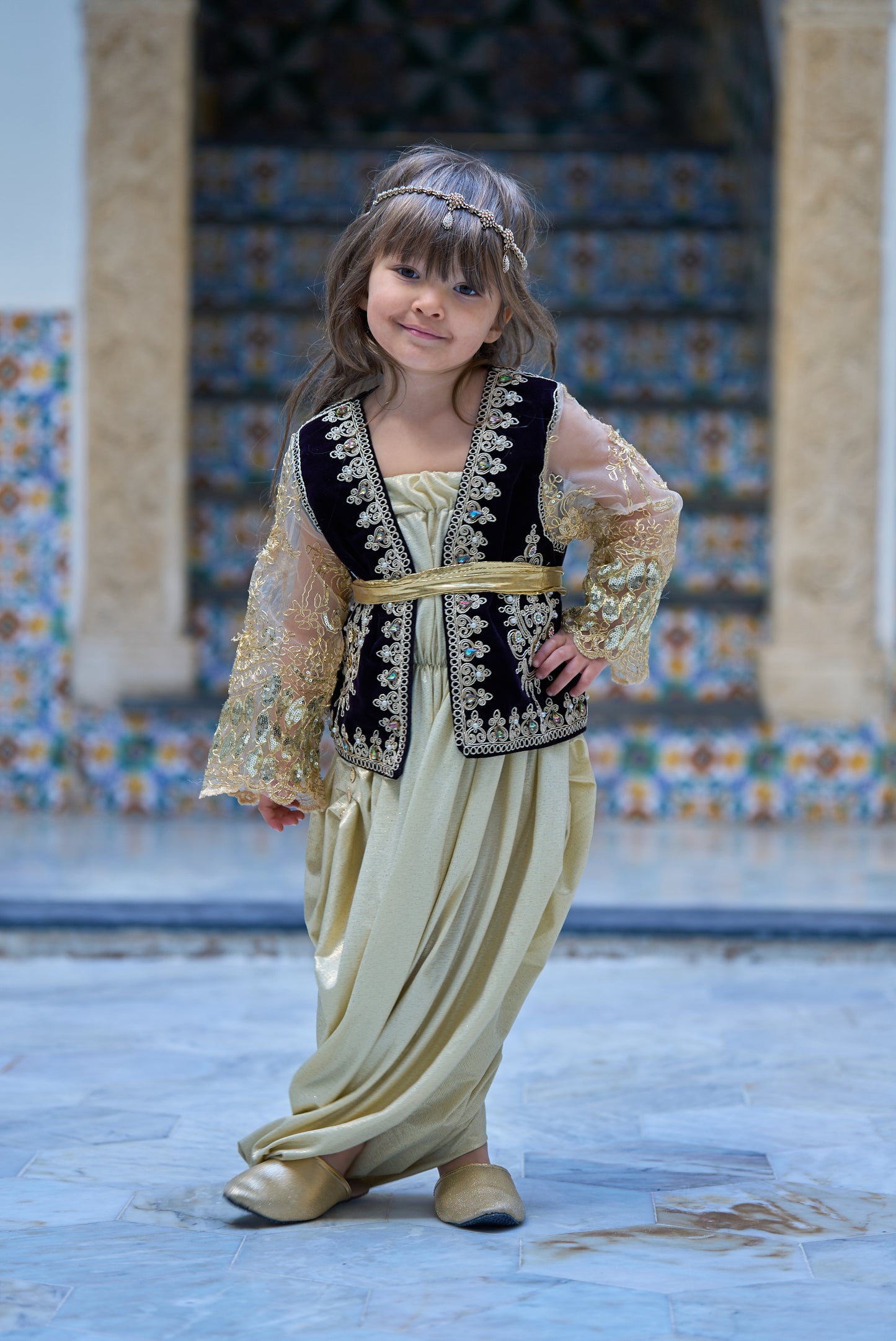 Karakou Noir – Tenue Traditionnelle pour Fille