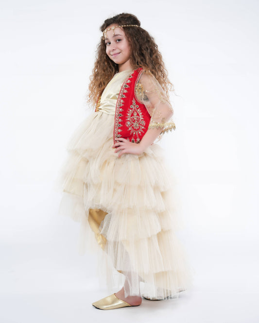 Veste Karakou Rouge  – Tenue Traditionnelle pour Fille
