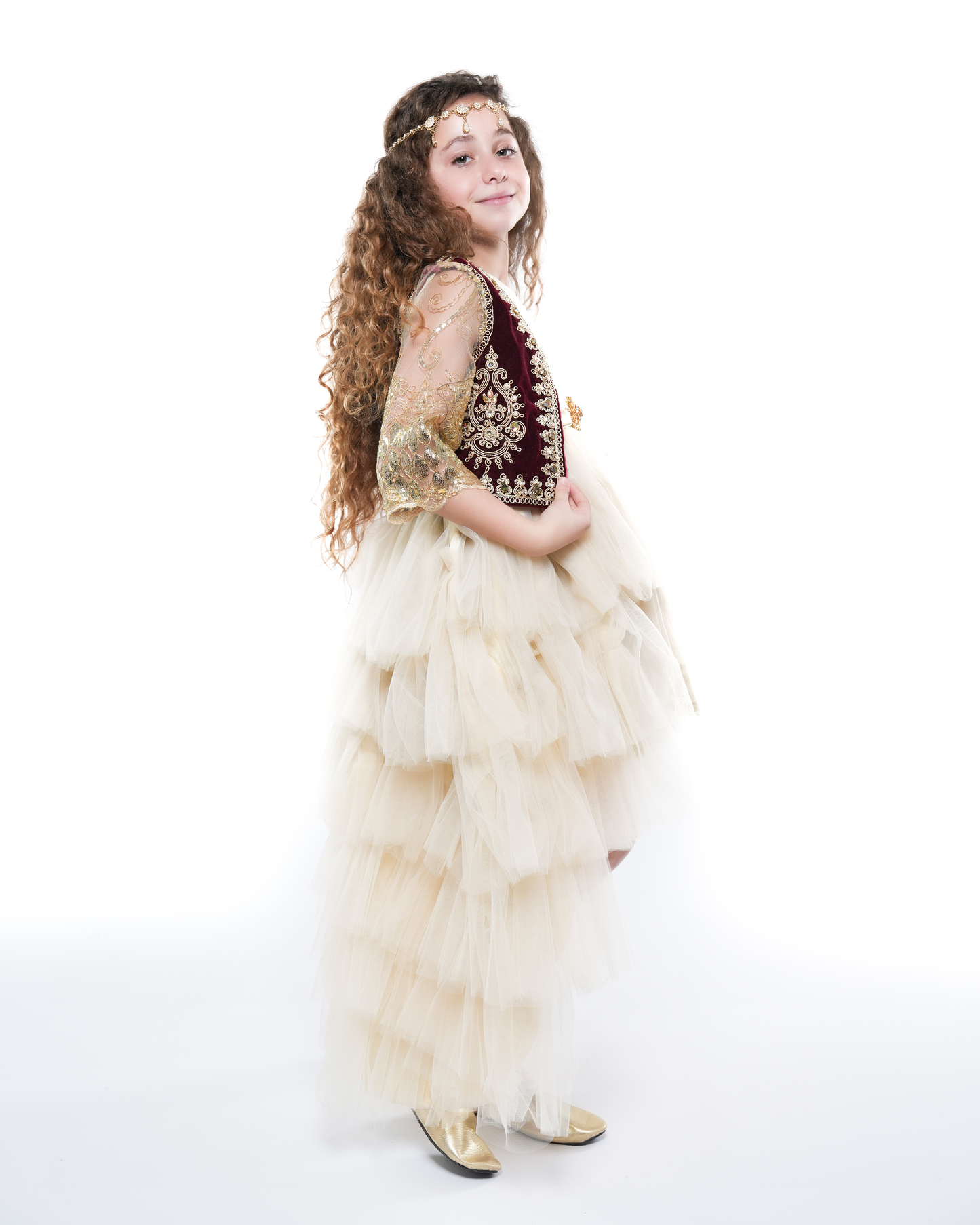 Veste Karakou Prune  – Tenue Traditionnelle pour Fille