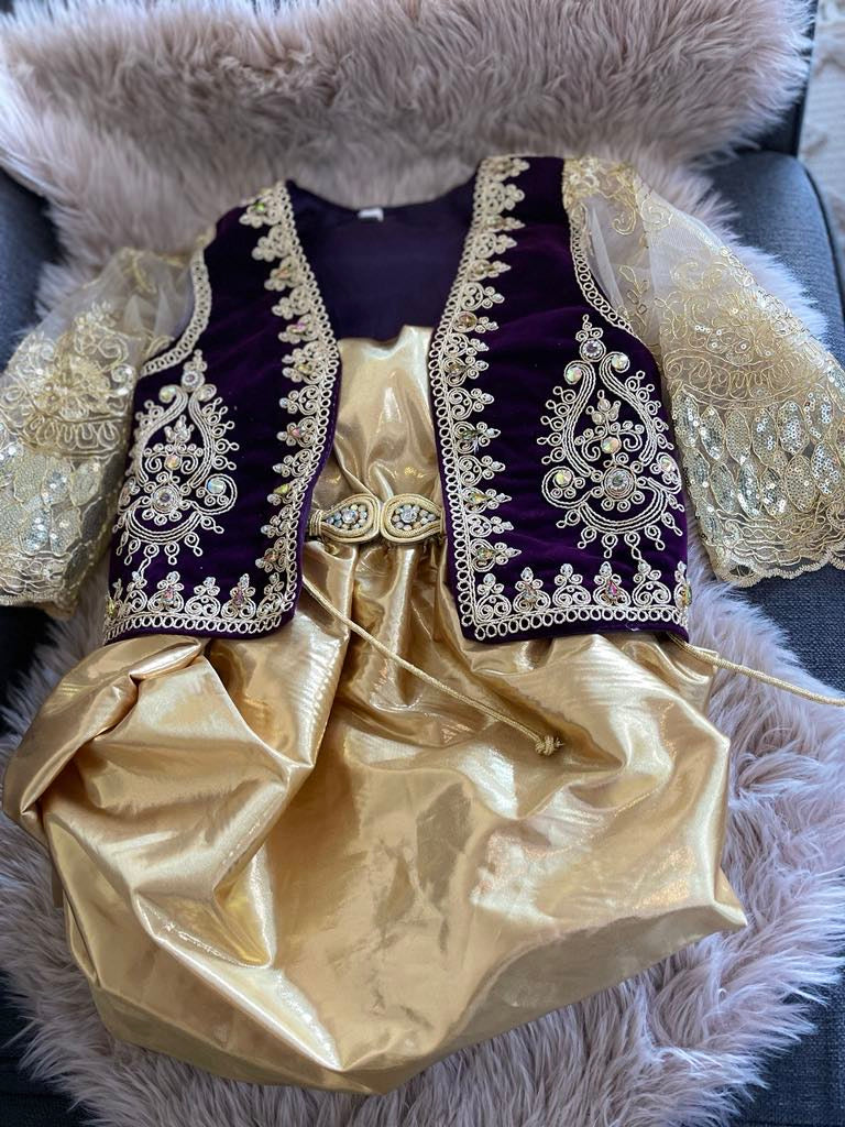 Ensemble karakou fille - violet