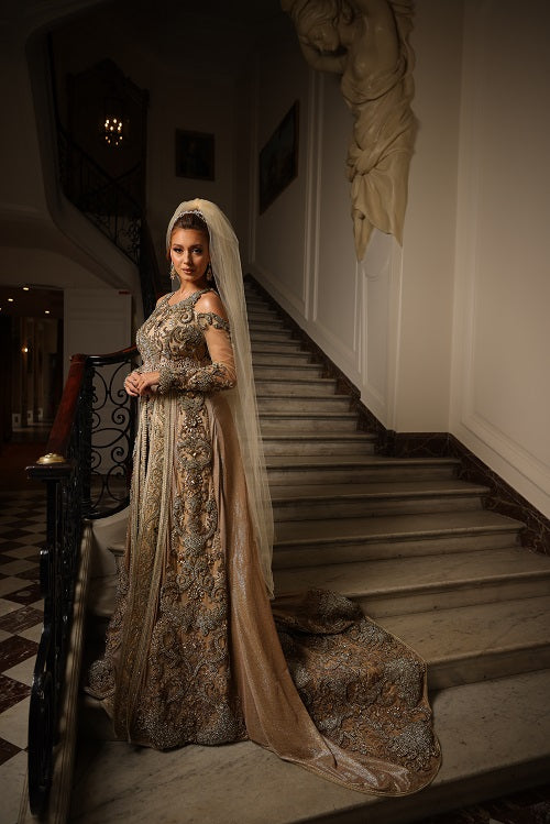 Robe caftan miel en location
